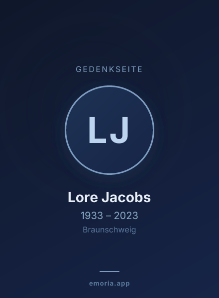 Gedenkportrait von Lore Jacobs