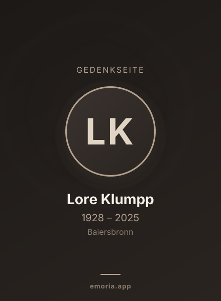 Gedenkportrait von Lore Klumpp