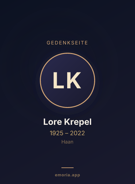 Gedenkportrait von Lore Krepel