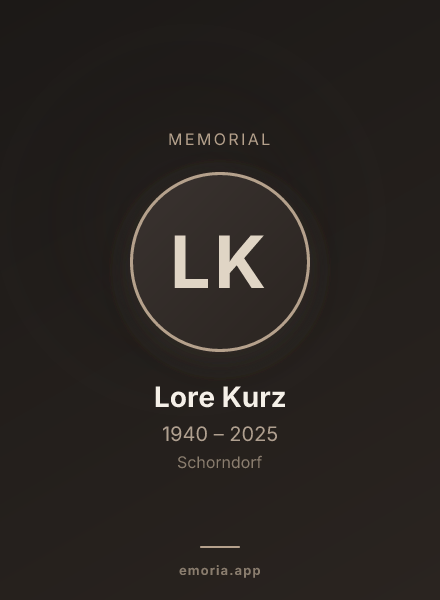 Memorial portrait of Lore Kurz