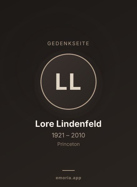 Gedenkportrait von Lore Lindenfeld