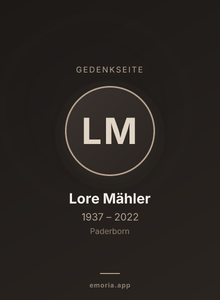 Gedenkportrait von Lore Mähler