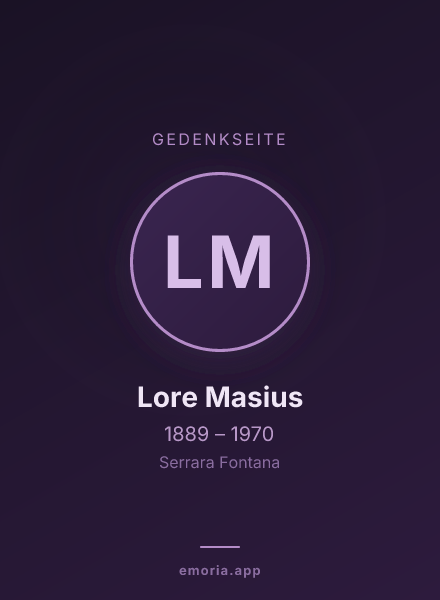 Gedenkportrait von Lore Masius