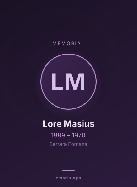 Memorial portrait of Lore Masius