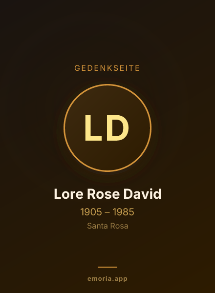 Gedenkportrait von Lore Rose David