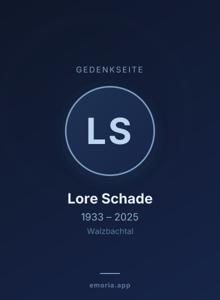 Gedenkportrait von Lore Schade