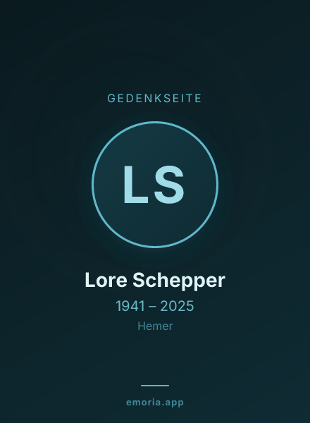 Gedenkportrait von Lore Schepper