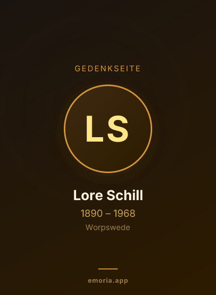 Gedenkportrait von Lore Schill