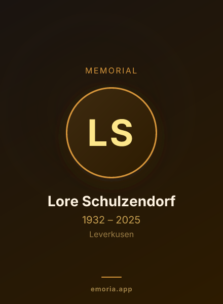 Memorial portrait of Lore Schulzendorf