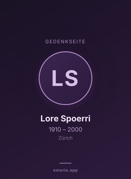 Gedenkportrait von Lore Spoerri