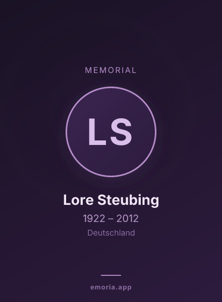 Memorial portrait of Lore Steubing