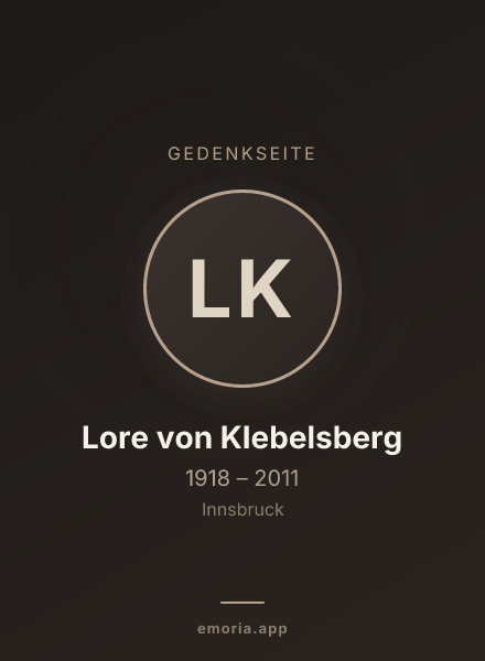 Gedenkportrait von Lore von Klebelsberg