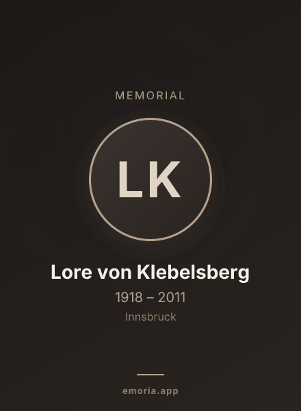 Memorial portrait of Lore von Klebelsberg