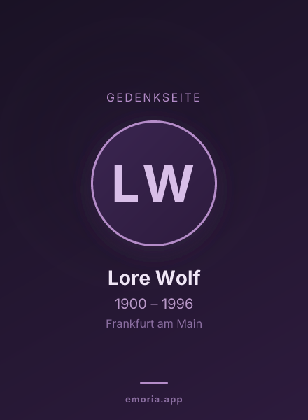Gedenkportrait von Lore Wolf