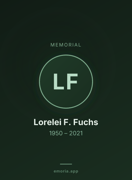 Memorial portrait of Lorelei F. Fuchs