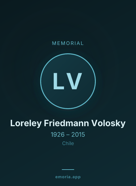 Memorial portrait of Loreley Friedmann Volosky