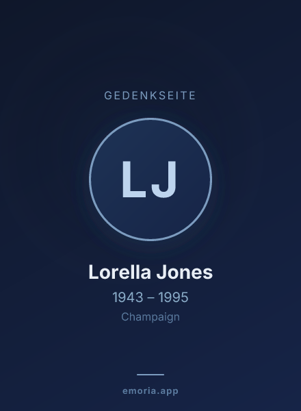 Gedenkportrait von Lorella Jones