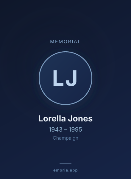 Memorial portrait of Lorella Jones