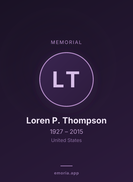 Memorial portrait of Loren P. Thompson