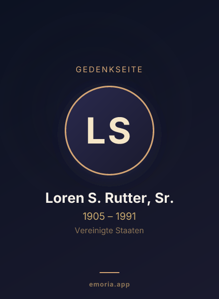 Gedenkportrait von Loren S. Rutter, Sr.