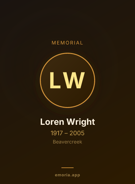 Memorial portrait of Loren Wright