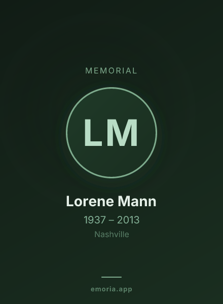 Memorial portrait of Lorene Mann