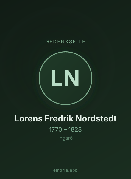 Gedenkportrait von Lorens Fredrik Nordstedt