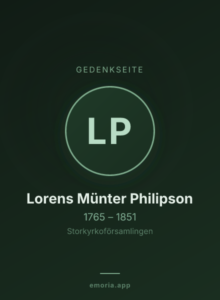 Gedenkportrait von Lorens Münter Philipson