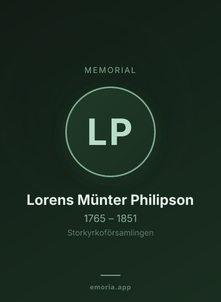 Memorial portrait of Lorens Münter Philipson
