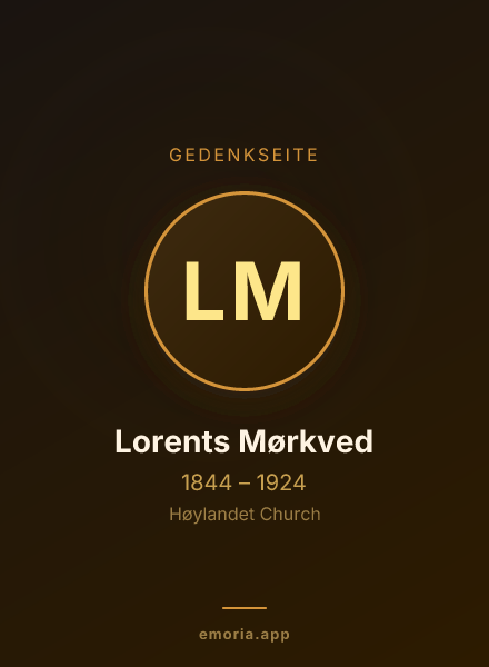 Gedenkportrait von Lorents Mørkved