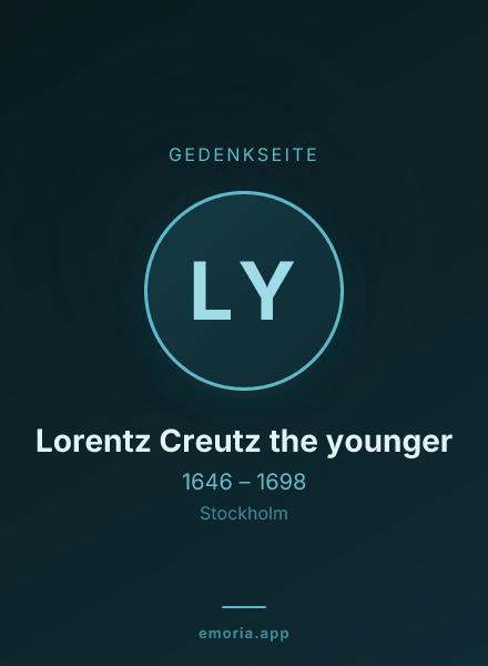 Gedenkportrait von Lorentz Creutz the younger