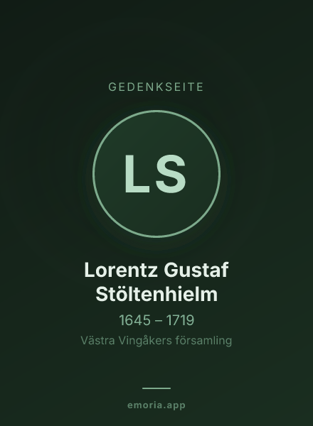 Gedenkportrait von Lorentz Gustaf Stöltenhielm