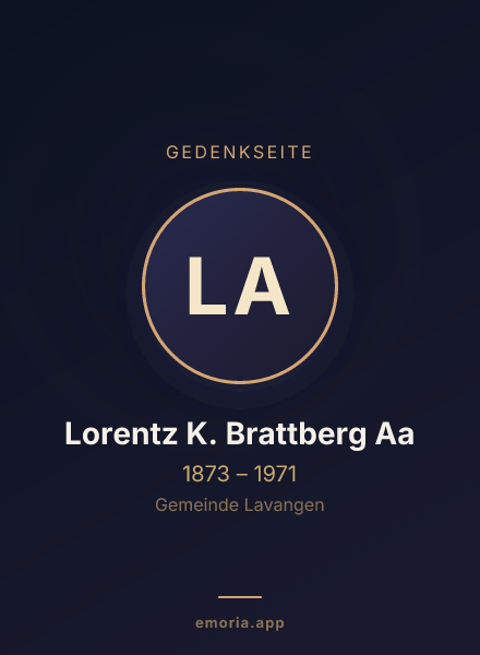 Gedenkportrait von Lorentz K. Brattberg Aa