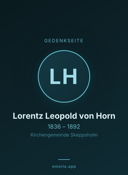 Gedenkportrait von Lorentz Leopold von Horn