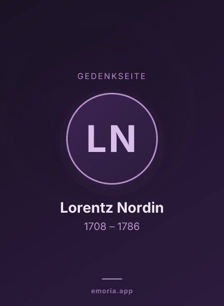 Gedenkportrait von Lorentz Nordin