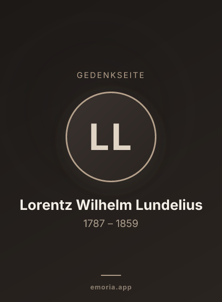 Gedenkportrait von Lorentz Wilhelm Lundelius