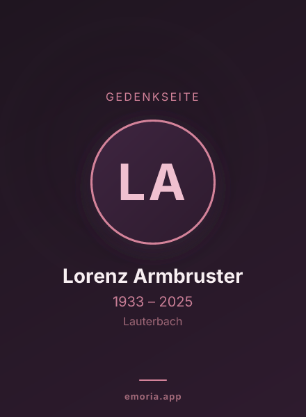 Gedenkportrait von Lorenz Armbruster