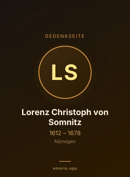 Gedenkportrait von Lorenz Christoph von Somnitz