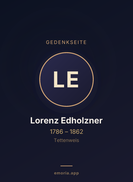 Gedenkportrait von Lorenz Edholzner