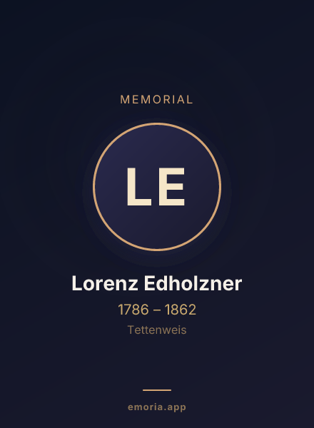 Memorial portrait of Lorenz Edholzner
