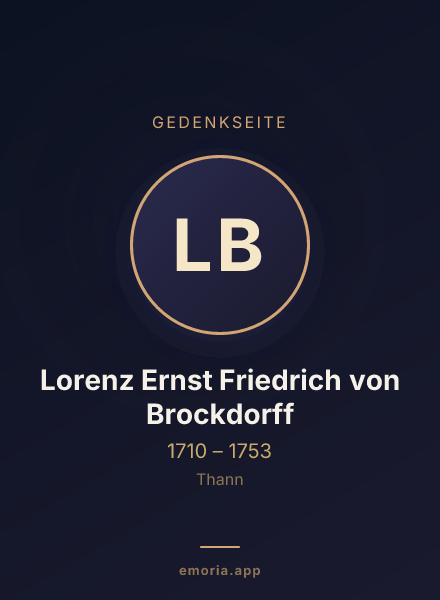 Gedenkportrait von Lorenz Ernst Friedrich von Brockdorff