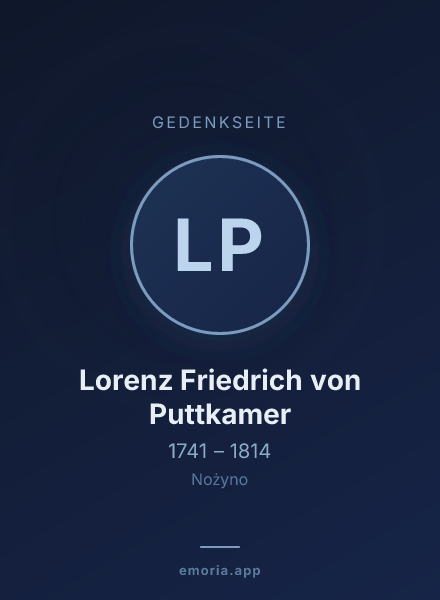 Gedenkportrait von Lorenz Friedrich von Puttkamer