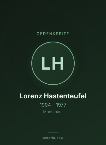 Gedenkportrait von Lorenz Hastenteufel