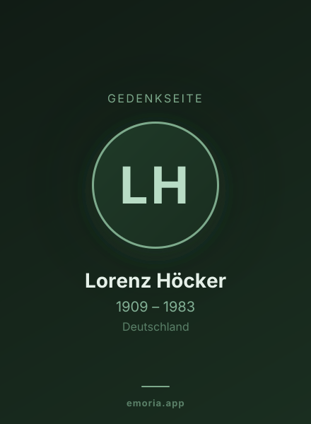 Gedenkportrait von Lorenz Höcker