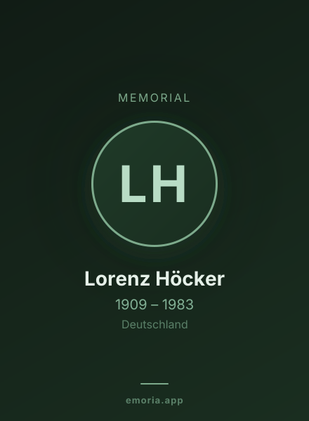 Memorial portrait of Lorenz Höcker