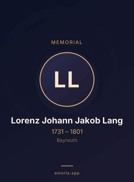 Memorial portrait of Lorenz Johann Jakob Lang