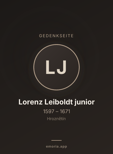 Gedenkportrait von Lorenz Leiboldt junior