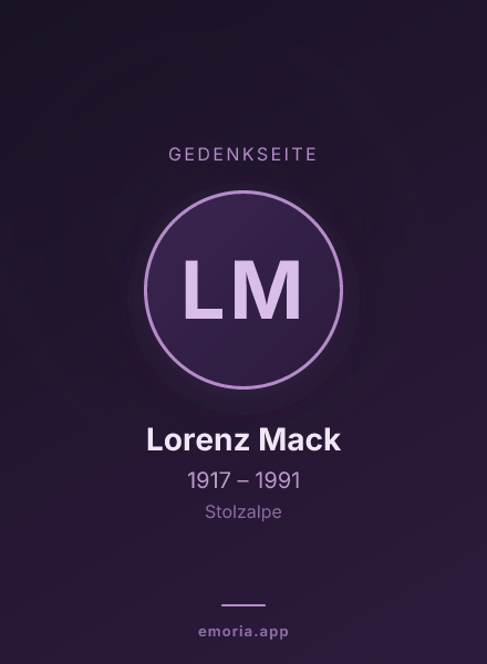 Gedenkportrait von Lorenz Mack