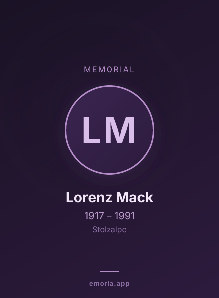 Memorial portrait of Lorenz Mack