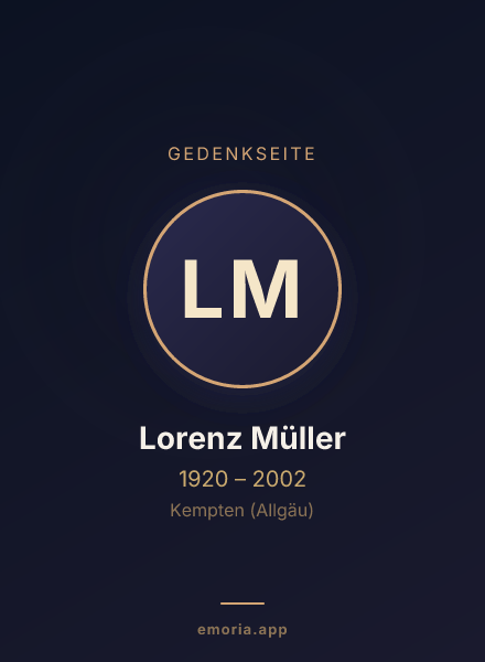 Gedenkportrait von Lorenz Müller